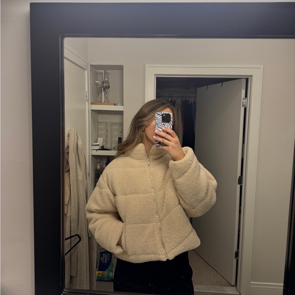 Pull&Bear Cream Teddy Jacket - Picture 3 of 3